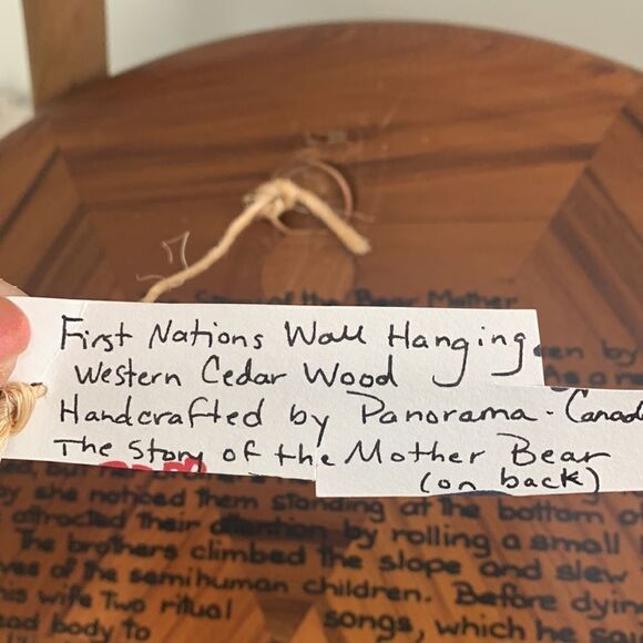 Vintage First Nations Bear Mother
Painted Cedar Wooden Wall
Hanging Plate - Picture 5 of 17